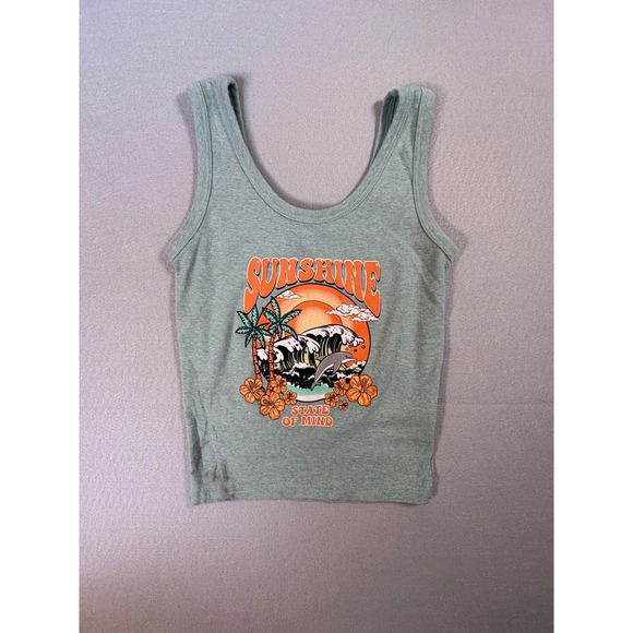 Obsessive Love Tops - Obsessive Love Sunshine State of Mind Vintage Graphic Tank Top Retro Dolphin
